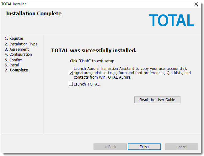 Finish the installation
