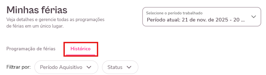 imagem exemplo para tela de acompanhamento das férias