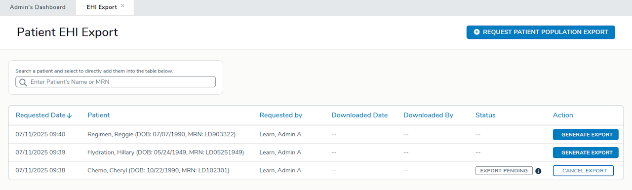 The EHI Export tool - click to enlarge The EHI Export tool