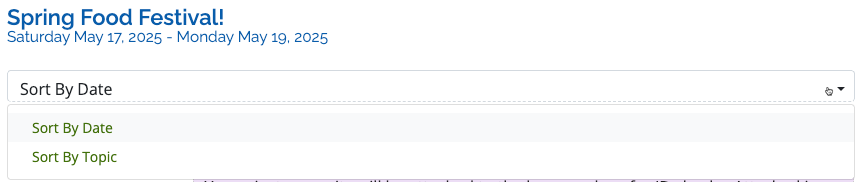 Communication log sort options shown - date and topic.