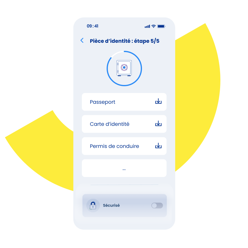 Écran avec les documents d'identité de l'utilisateur - click to enlarge Écran avec les documents d'identité de l'utilisateur