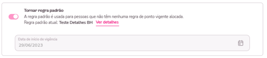 imagem exemplo do menu para tornar regra padrão