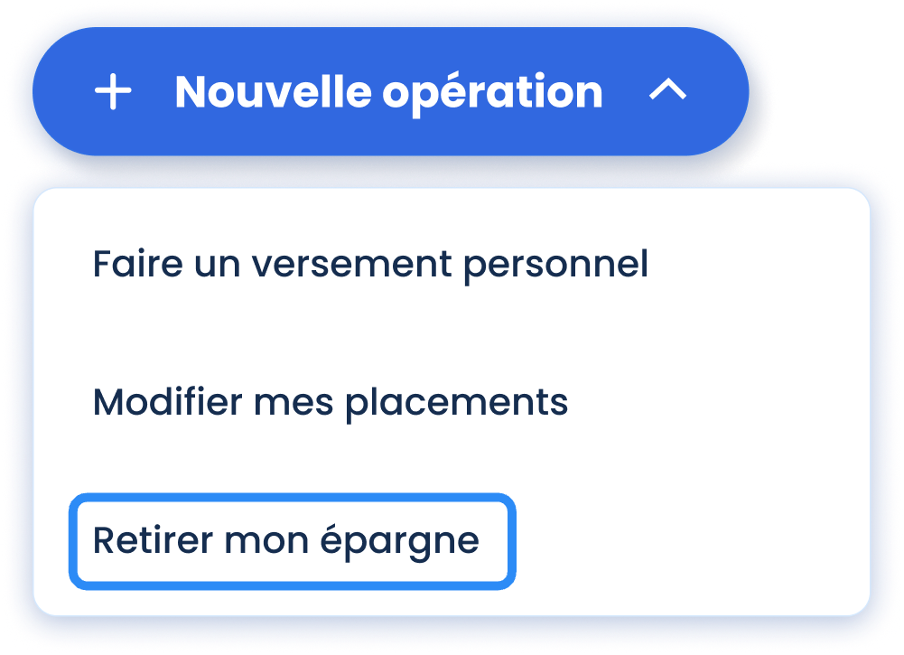 Bouton "Retirer mon épargne" - click to enlarge Bouton "Retirer mon épargne"