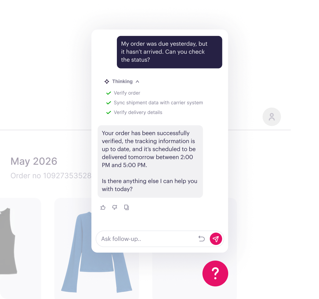 BPA resolving a query in chat. - click to enlarge BPA resolving a query in chat.