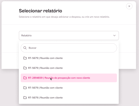 imagem da plataforma com relatório exemplo selecionado