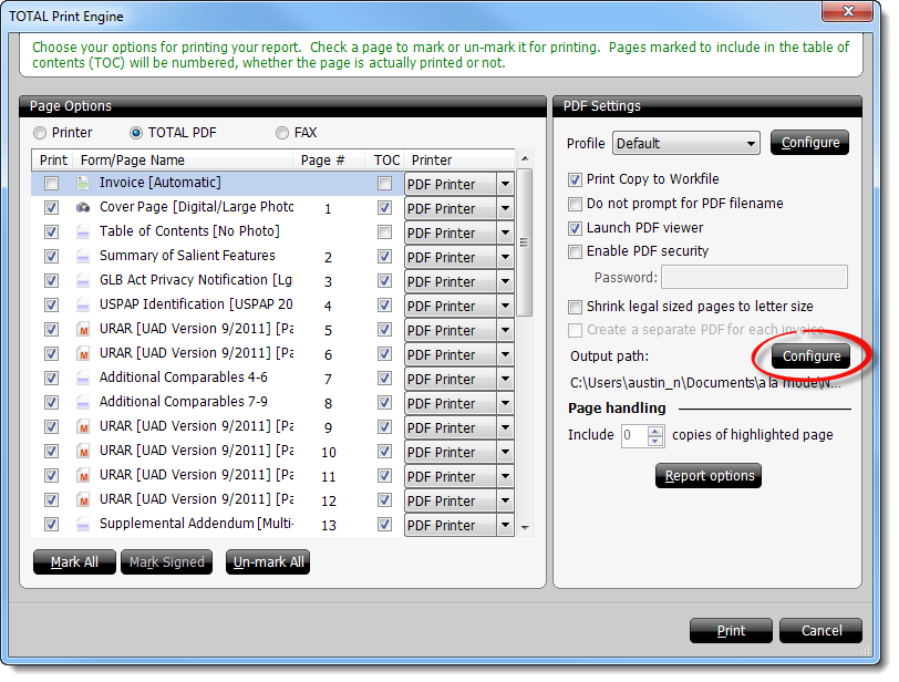 Print Engine Configure