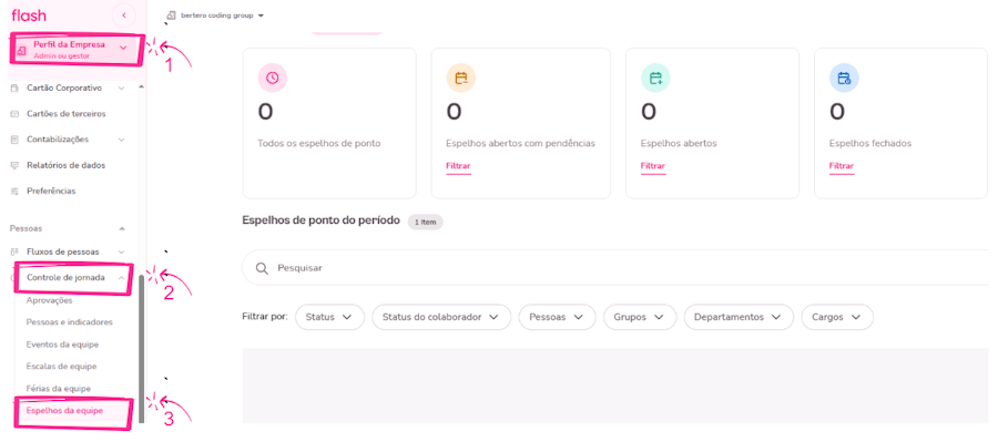 Imagem do menu com foco em controle de jornada e espelho de ponto.