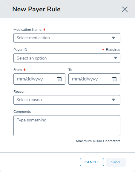 The New Payer details window - click to enlarge The New Payer details window