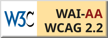 WCAG conformance logo. - cliquez pour agrandir WCAG conformance logo.