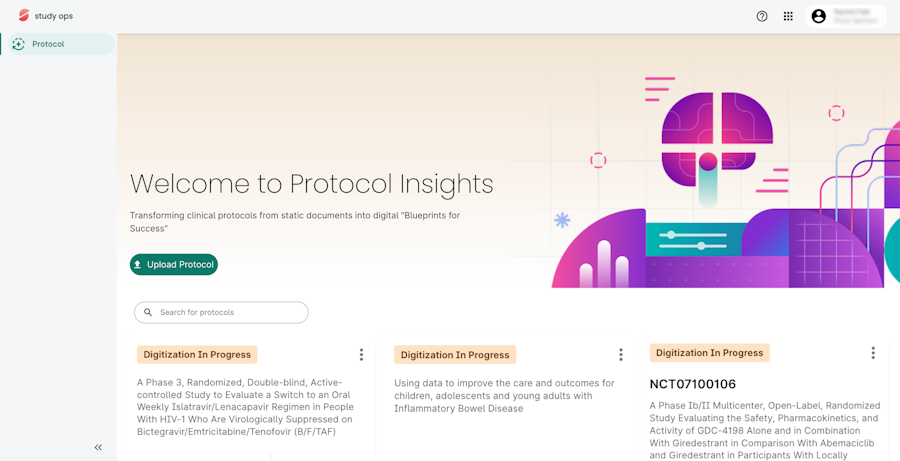 Sample image of protocol library page, that has a colorful banner image, and protocol information tiles below.