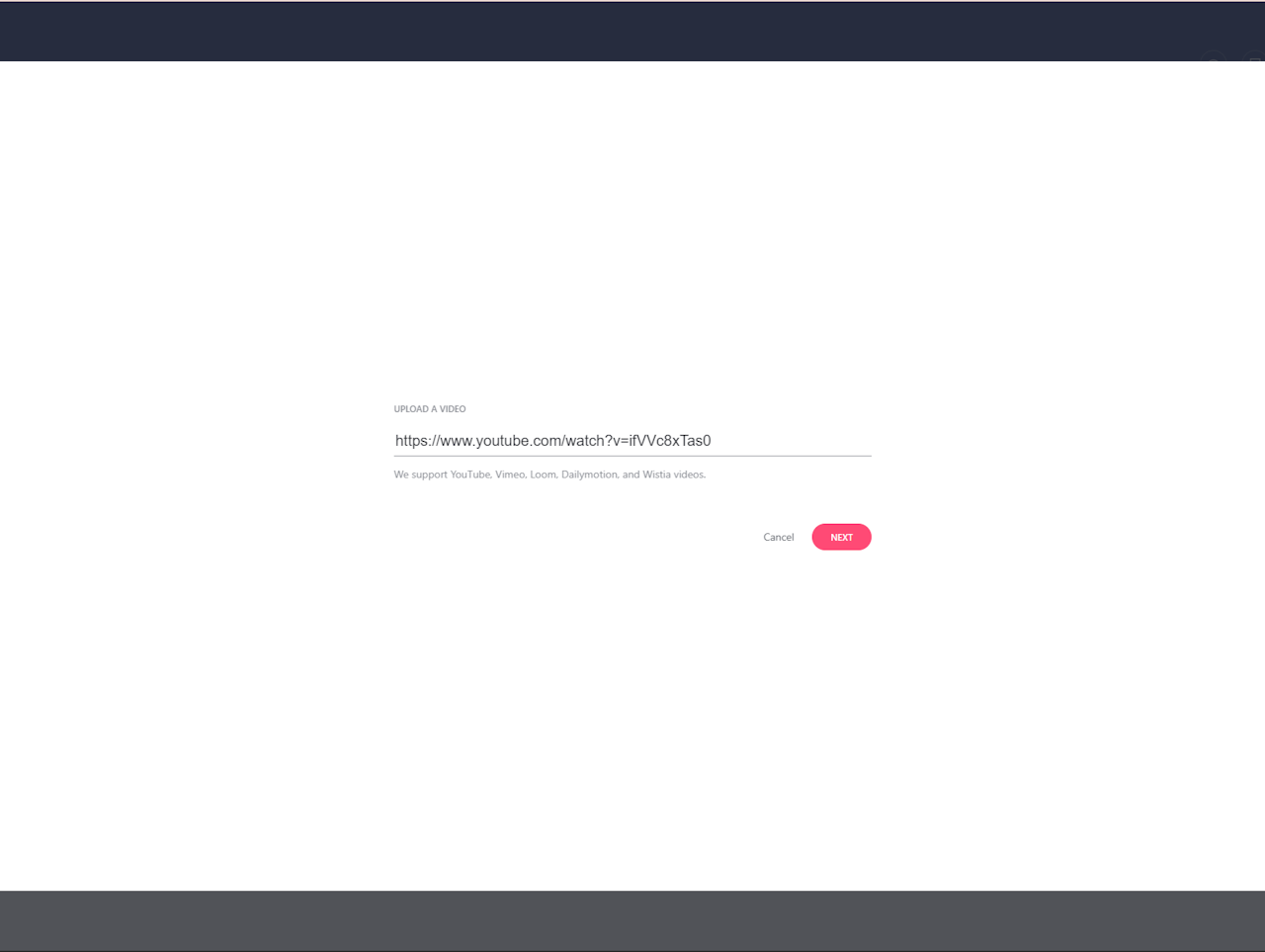 Video link added in the step media modal. - click to enlarge Video link added in the step media modal.