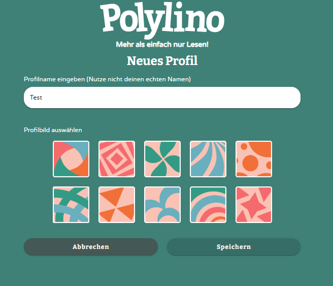 Neues Profil erstellen - klicken Sie zum Vergrößern Neues Profil erstellen