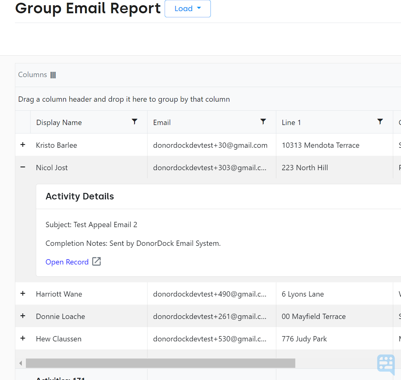 ACTIVITY REPORT DISPLAYING AN EXPANDED ACTIVTY DETAILS WITH LINK TO OPEN RECORD - click to enlarge ACTIVITY REPORT DISPLAYING AN EXPANDED ACTIVTY DETAILS WITH LINK TO OPEN RECORD