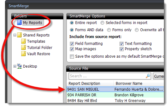 Select file to be copied