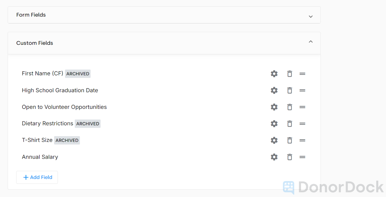 CUSTOM FIELD CUSTOMIZATION OPTION FOR SIGNUP FORMS - click to enlarge CUSTOM FIELD CUSTOMIZATION OPTION FOR SIGNUP FORMS