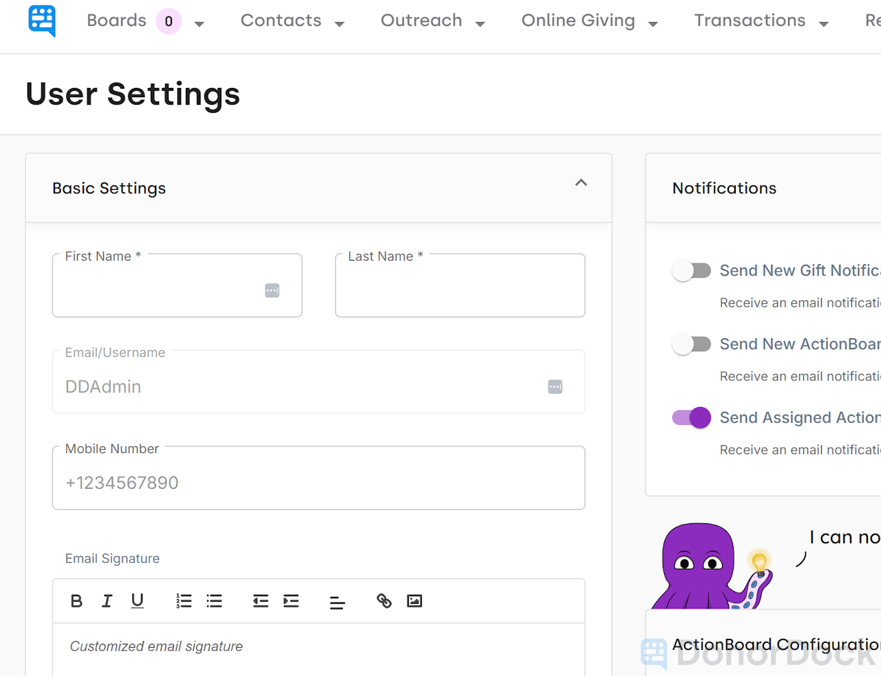 Profile page showing option for mobile number under email field - click to enlarge Profile page showing option for mobile number under email field