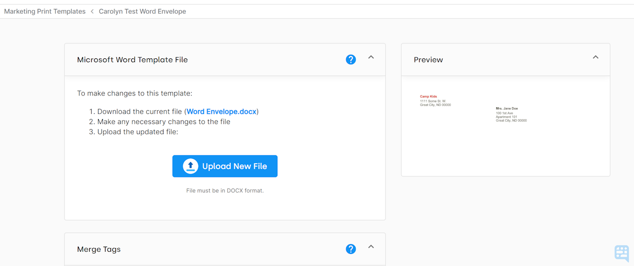 UPLOAD NEW FILE OPTION ON WORD TEMPLATE TO REPLACE EXISTING WORD FILE - click to enlarge UPLOAD NEW FILE OPTION ON WORD TEMPLATE TO REPLACE EXISTING WORD FILE
