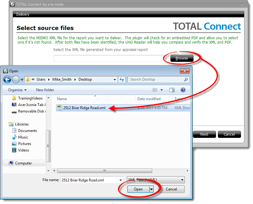 Browse For MISMO XML File
