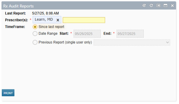 The Rx Audit Reports dashboard widget - click to enlarge The Rx Audit Reports dashboard widget