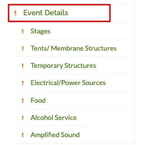 Image showing the Event Details section with the top Event Details level highlighted.