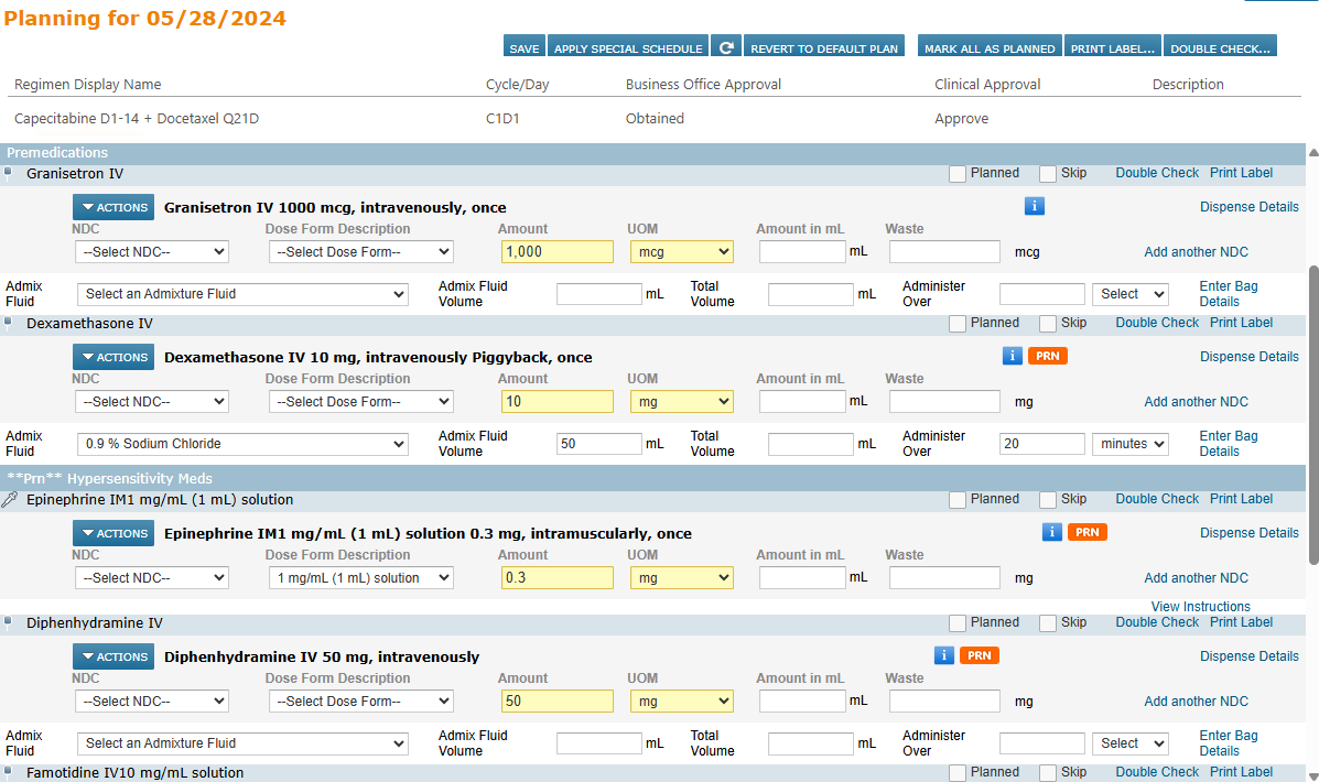 The Admix Planning pane - click to enlarge The Admix Planning pane